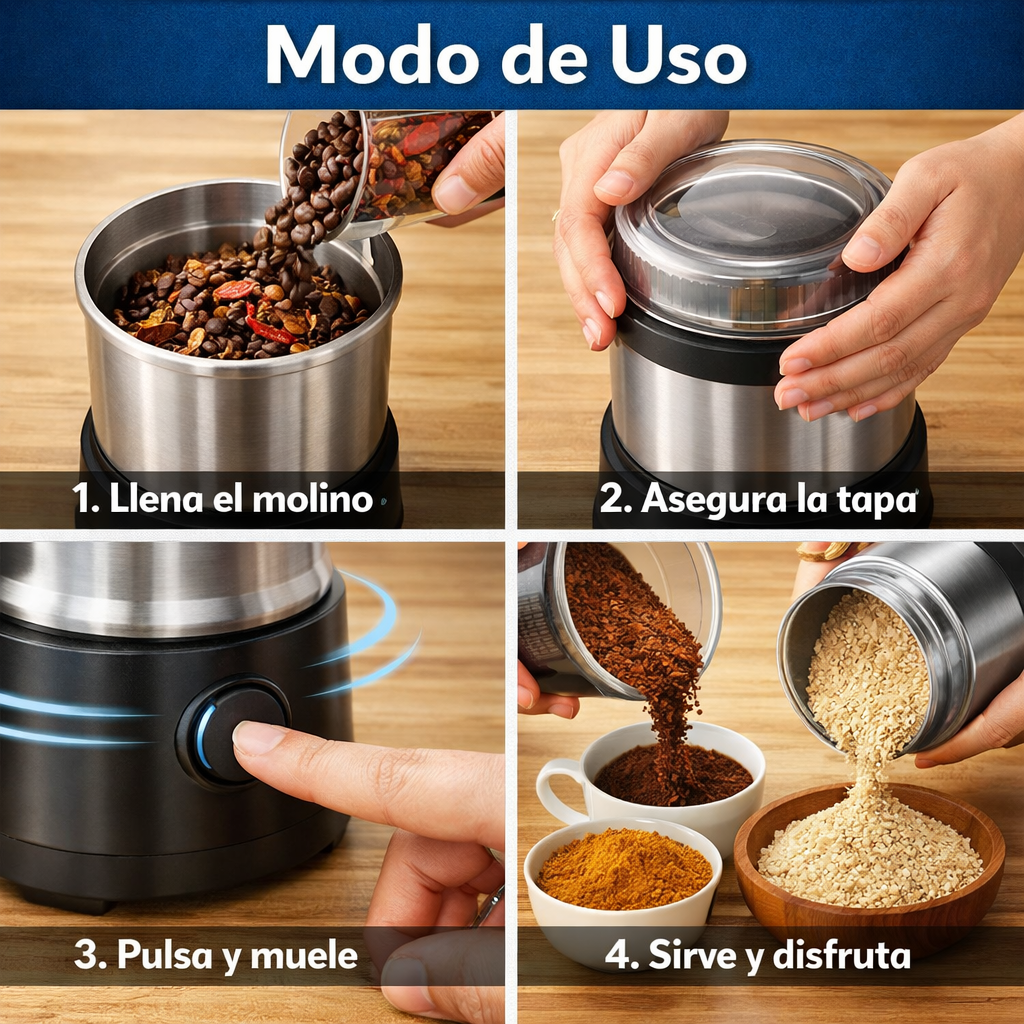 MoliPro — Muele Fresco y Conserva Todo el Sabor en Segundos