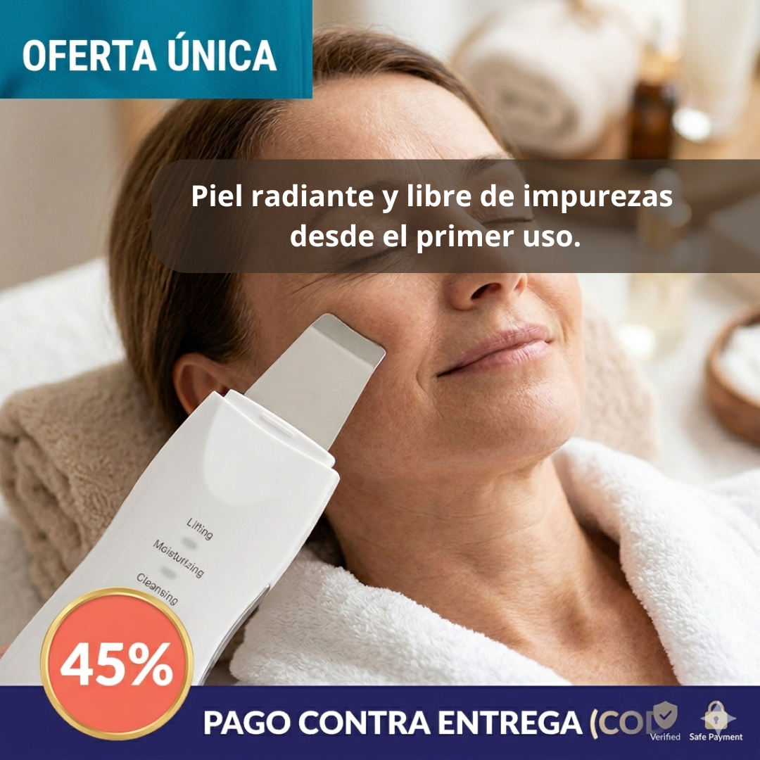 Espátula Facial Ultrasónica – Limpieza Profunda – Piel Más Suave Desde el Primer Uso