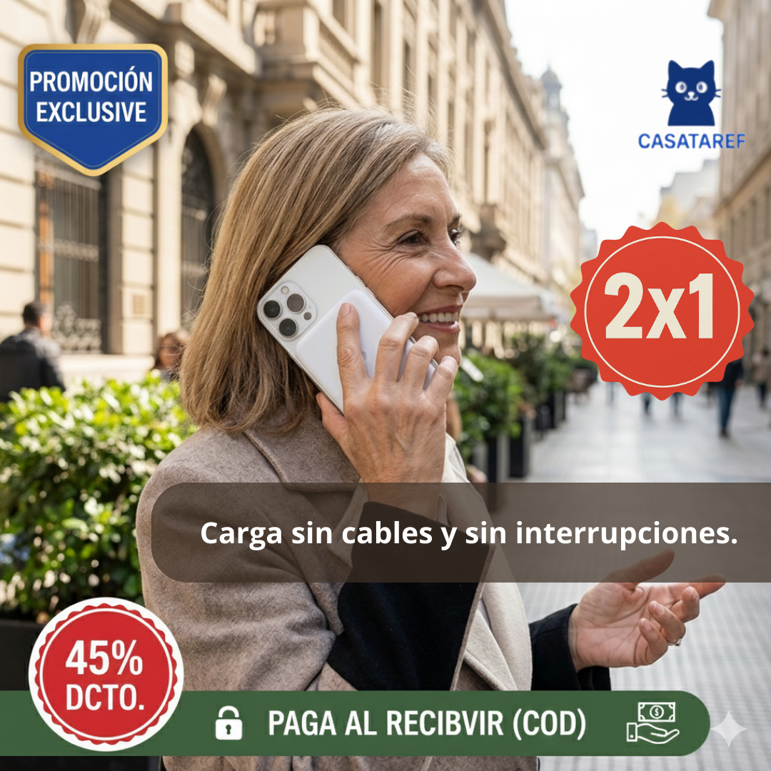 Batería Magnética Inalámbrica 2x1 – Exclusiva para iPhone y Android de Alta Gama Carga Rápida sin Cables – Energía Confiable y Segura