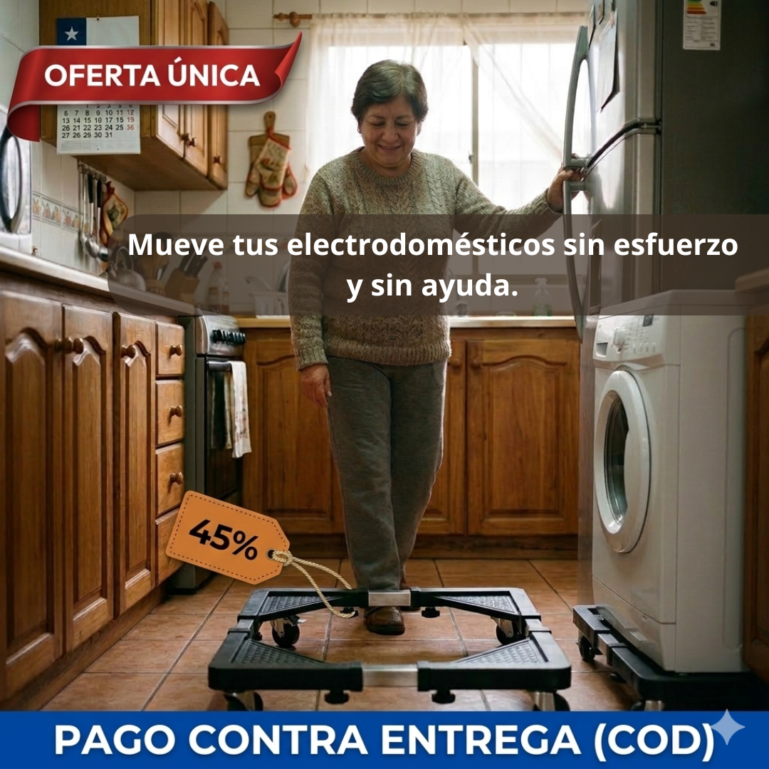 Base Móvil Multiuso – Traslada refrigerador, lavadora y más sin dolor de espalda