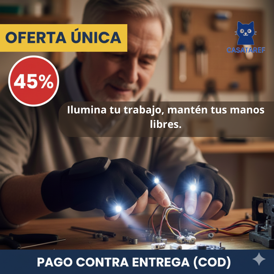 Guantes Linterna LED – Iluminación Manos Libres – Ve y trabaja seguro desde el primer uso
