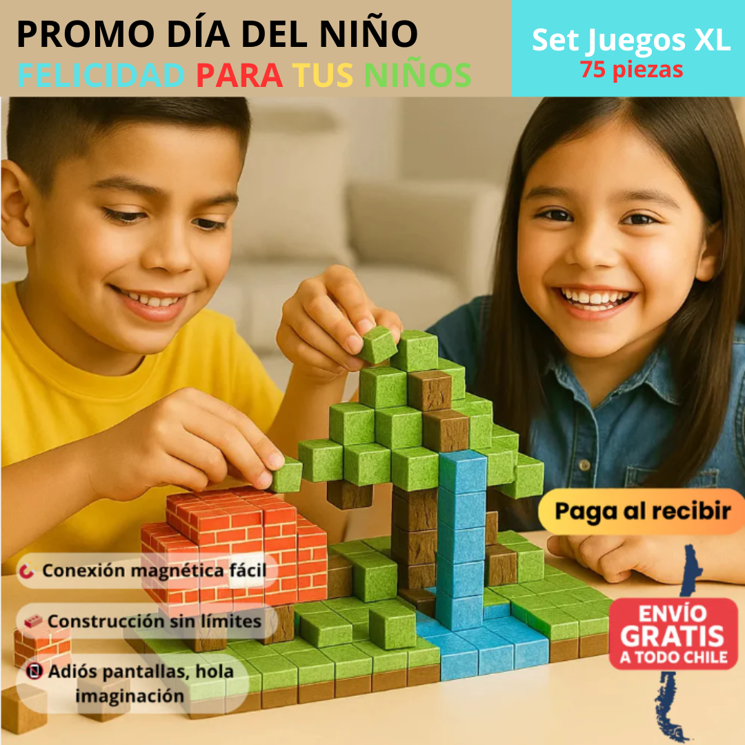 Bloques Magnéticos XL (75 pzs) Minecraft –  Sorprende a tu niño esta Navidad