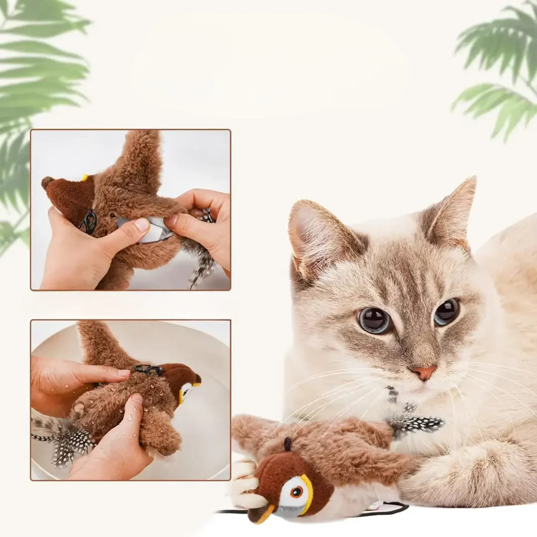 Juguete Pájaro Interactivo – Activa su Instinto – Mantén a tu gato activo y feliz todos los días