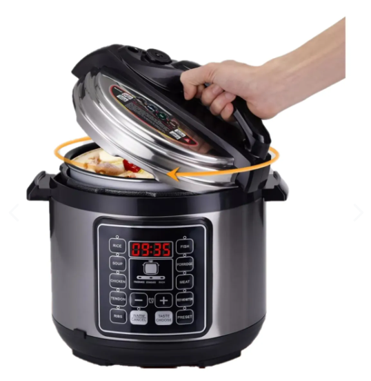 Olla a Presión Eléctrica 6L – Cocina Rápido y Fácil – Comidas Listas en Minutos, Cada Día
